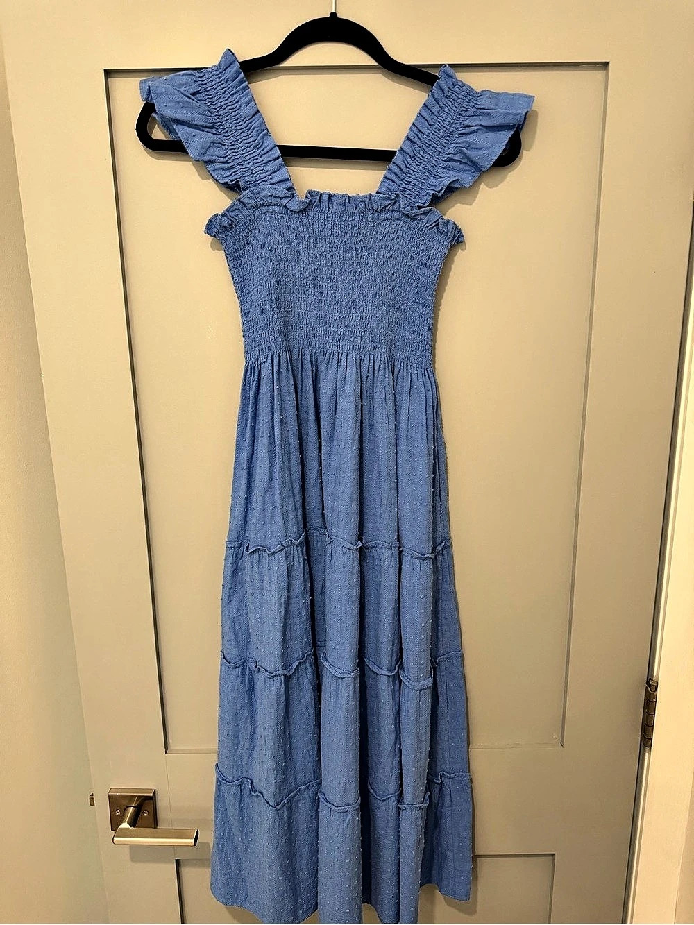 Hill House Home The Ellie Nap Dress Hydrangea Blue Clip Dot XXS
